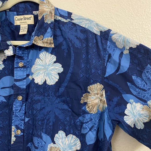 Cooke Street Honolulu Mens Shirt Size XL Cotton Floral Hawaiian Short Sleeve - Picture 3 of 8